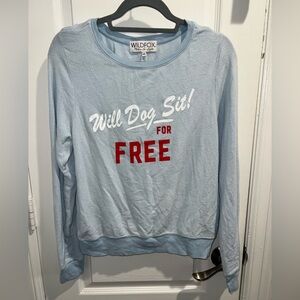 Wildfox Sky Blue 'Will Dog Sit for Free' Sweatshirt